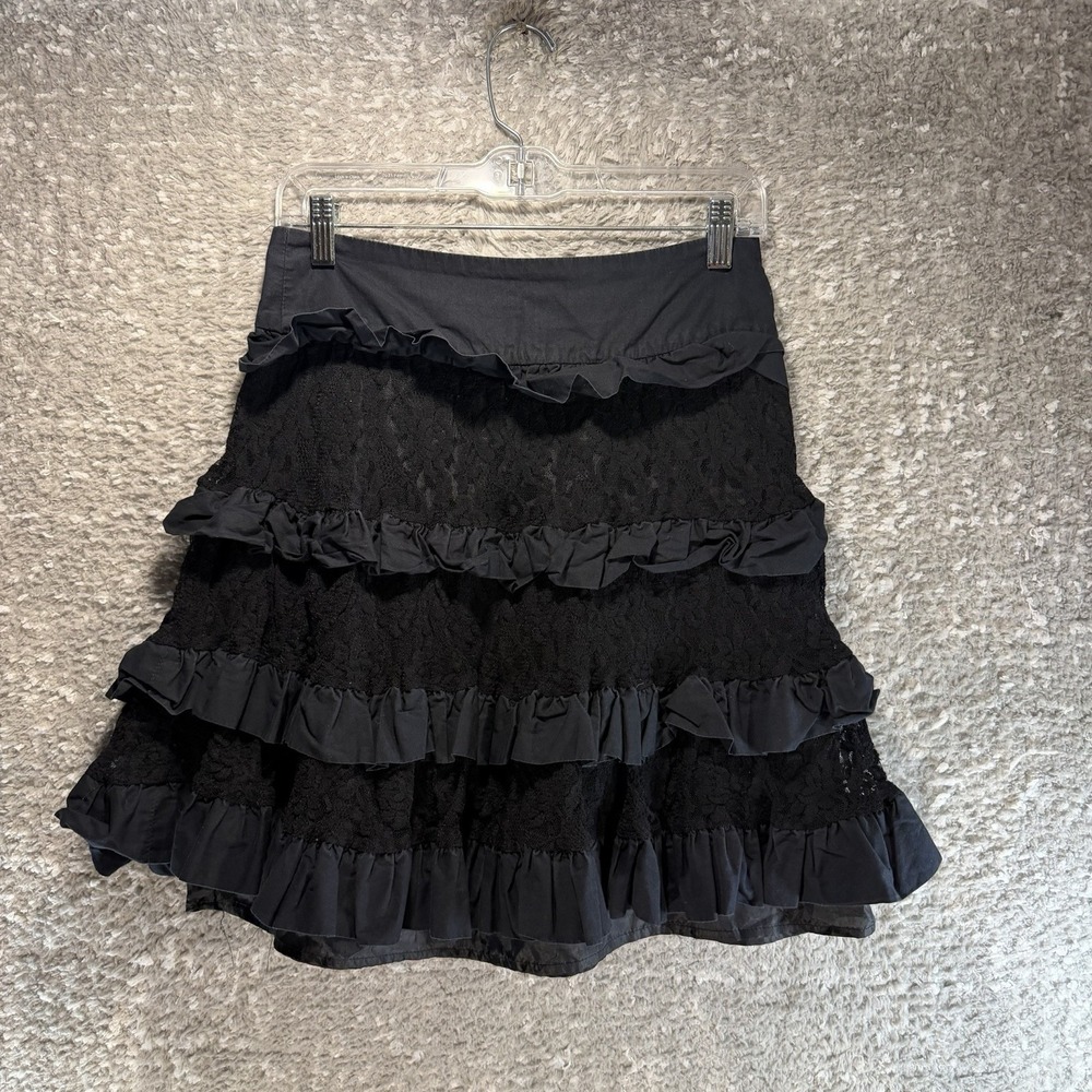 Libertine For Target Skirt Sz 1 Black Gothic Lace  Punk Grunge Y2K Emo 28W